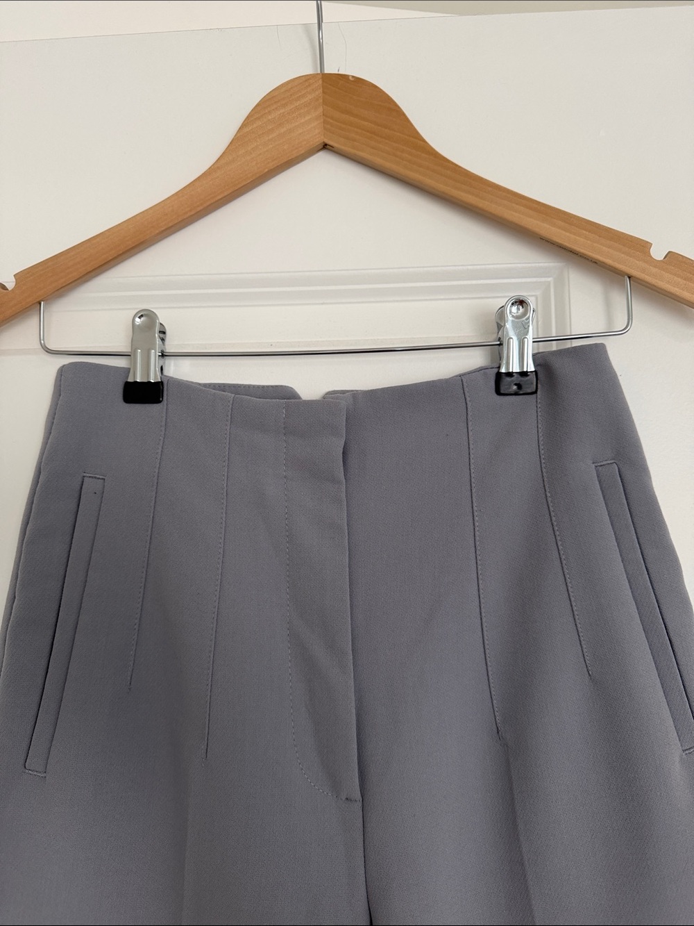 Zara Grey Blue Tailored High-Waist Trousers